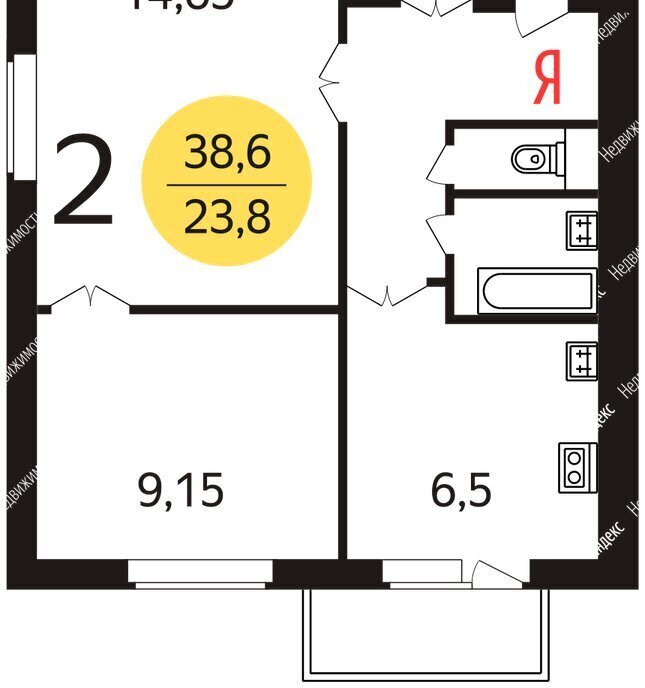 квартира г Москва метро Кузьминки ул Зеленодольская 15к/1 фото 11