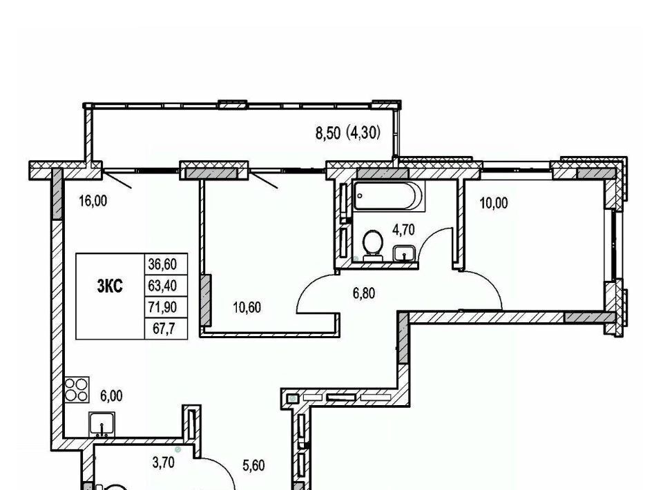 квартира г Новосибирск Берёзовая роща Авиастроителей фото 1