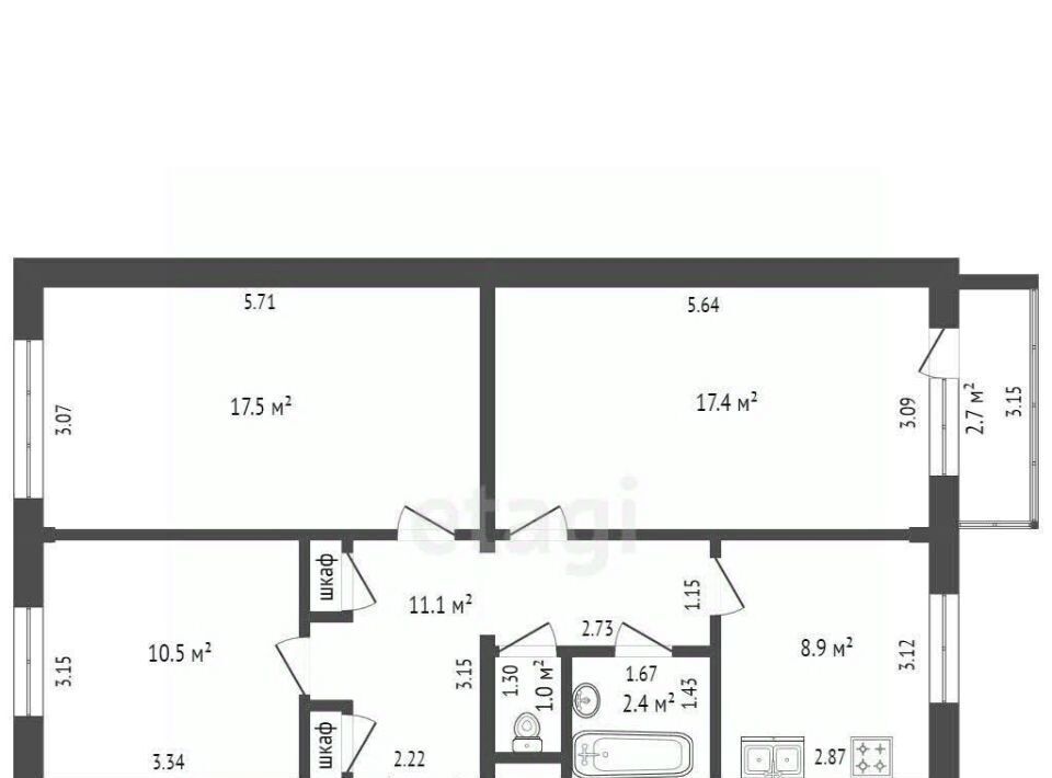 квартира г Чита п Текстильщиков р-н Черновский мкр 4-й 25 КСК фото 18