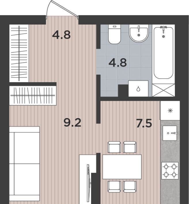 квартира г Калининград р-н Московский ул Тихорецкая 16ак/3 фото 1