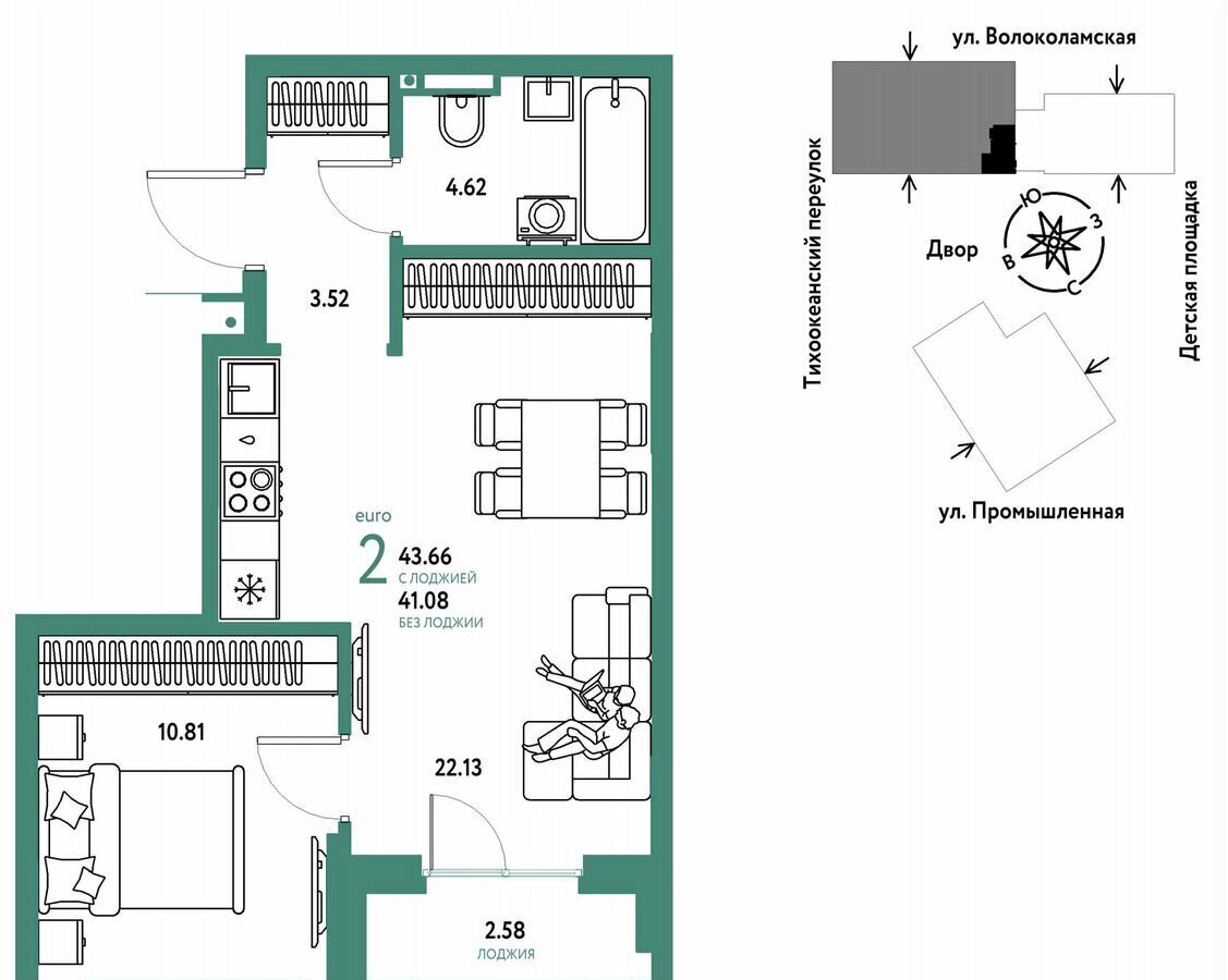 квартира г Тюмень р-н Центральный ул Мельникайте 42 корп. 1 фото 1