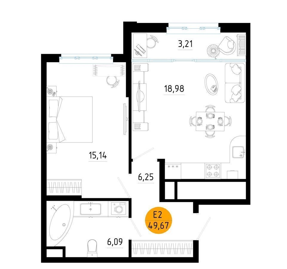 квартира г Рязань р-н Железнодорожный ш Московское 3 фото 1