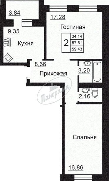 квартира г Калуга р-н Ленинский ул Изумрудная фото 7