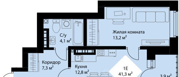 квартира г Екатеринбург Эльмаш ЖК Веер Парк Проспект Космонавтов, жилрайон фото 1