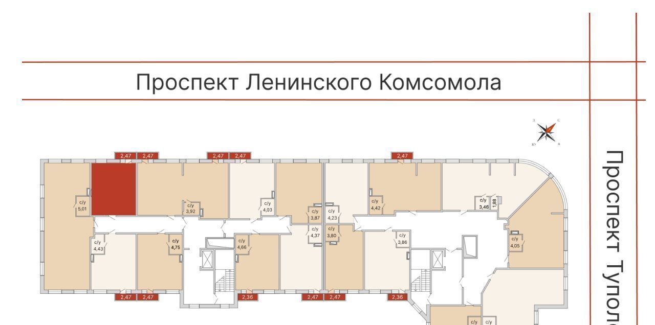 квартира г Ульяновск р-н Заволжский пр-кт Ленинского Комсомола 57а фото 5