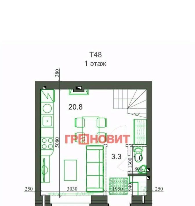 квартира р-н Новосибирский с Новолуговое мкр Березки 2 5-й кв-л, 25/1/3 фото 10