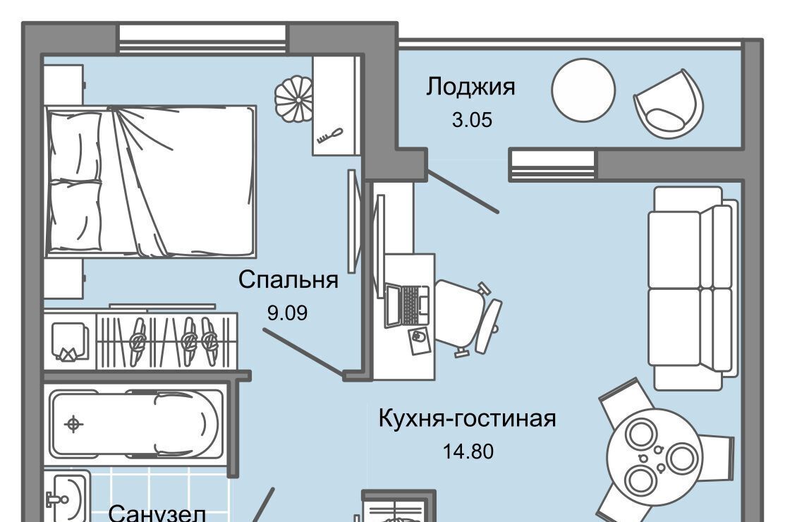 квартира г Ульяновск р-н Заволжский Новый Город ЖК «Светлые кварталы» фото 1