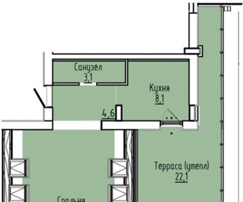 квартира г Калининград р-н Ленинградский ул Молодой гвардии 34к/5 фото 4