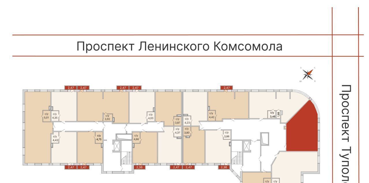 квартира г Ульяновск р-н Заволжский пр-кт Ленинского Комсомола 57а фото 4