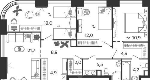 квартира г Москва метро ЗИЛ ЖК Шагал 2-я оч., к 6. 1 фото 1