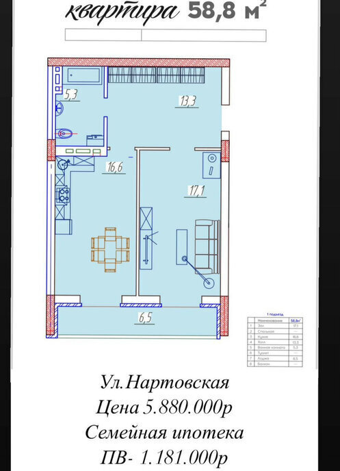 квартира г Владикавказ р-н Промышленный ул Нартовская 16 фото 2