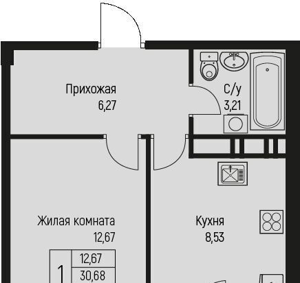 квартира Старобжегокайское с/пос, аул, Ритм жилой комплекс фото