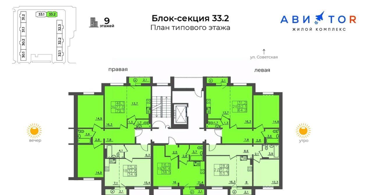 квартира г Иркутск р-н Октябрьский ЖК «АВИАТОR» ИВАТУ городок фото 2