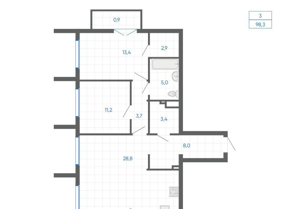 квартира г Екатеринбург Чкаловская 12-й кв-л, 6, Академический мкр фото 2