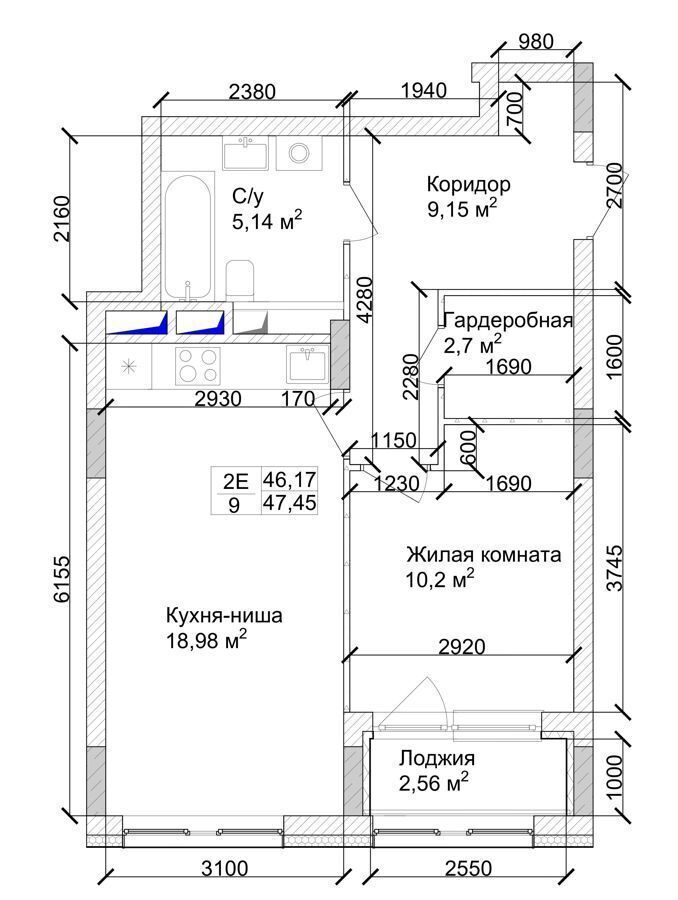 квартира г Кемерово р-н Заводский 15-й микрорайон д. 9 фото 3