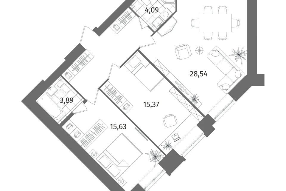 квартира г Санкт-Петербург ул Лиственная 20к/2 Выборгский фото 1