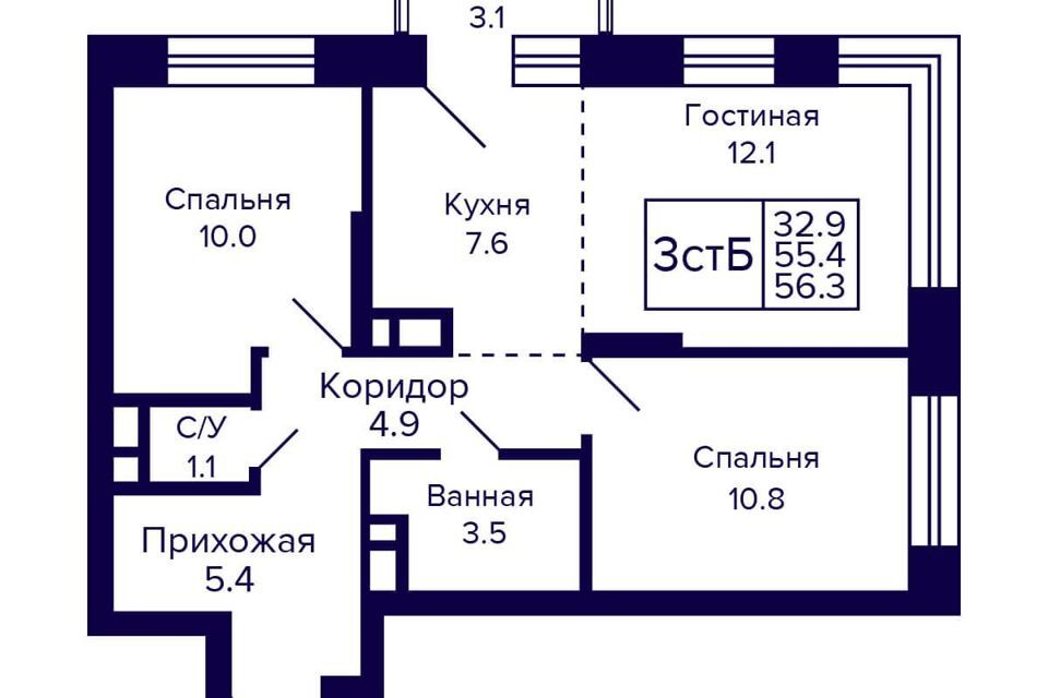 квартира г Новосибирск р-н Октябрьский ул Грибоедова 1 Новосибирск городской округ фото 1