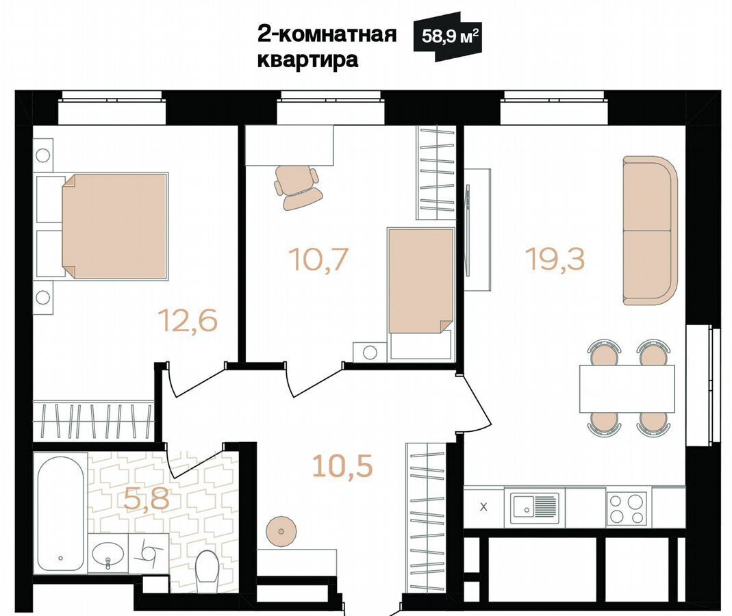 квартира г Астрахань р-н Ленинский ул Латышева 8 фото 2