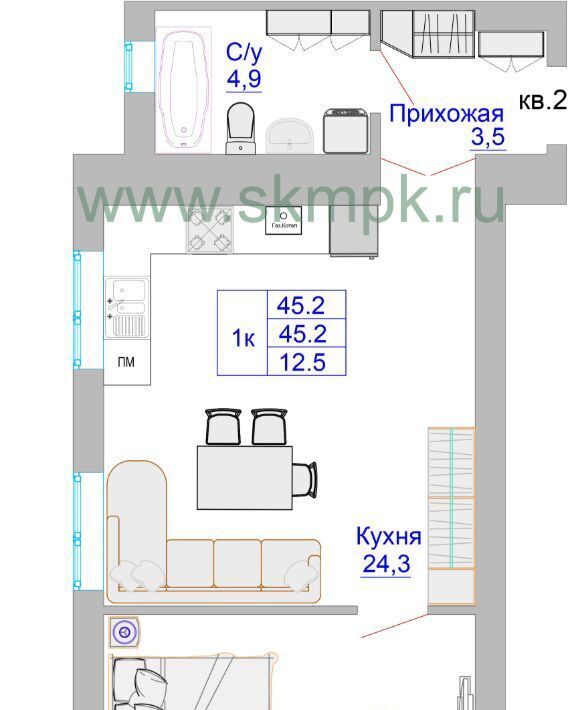 квартира г Калининград р-н Московский ул Печатная 49 фото 1