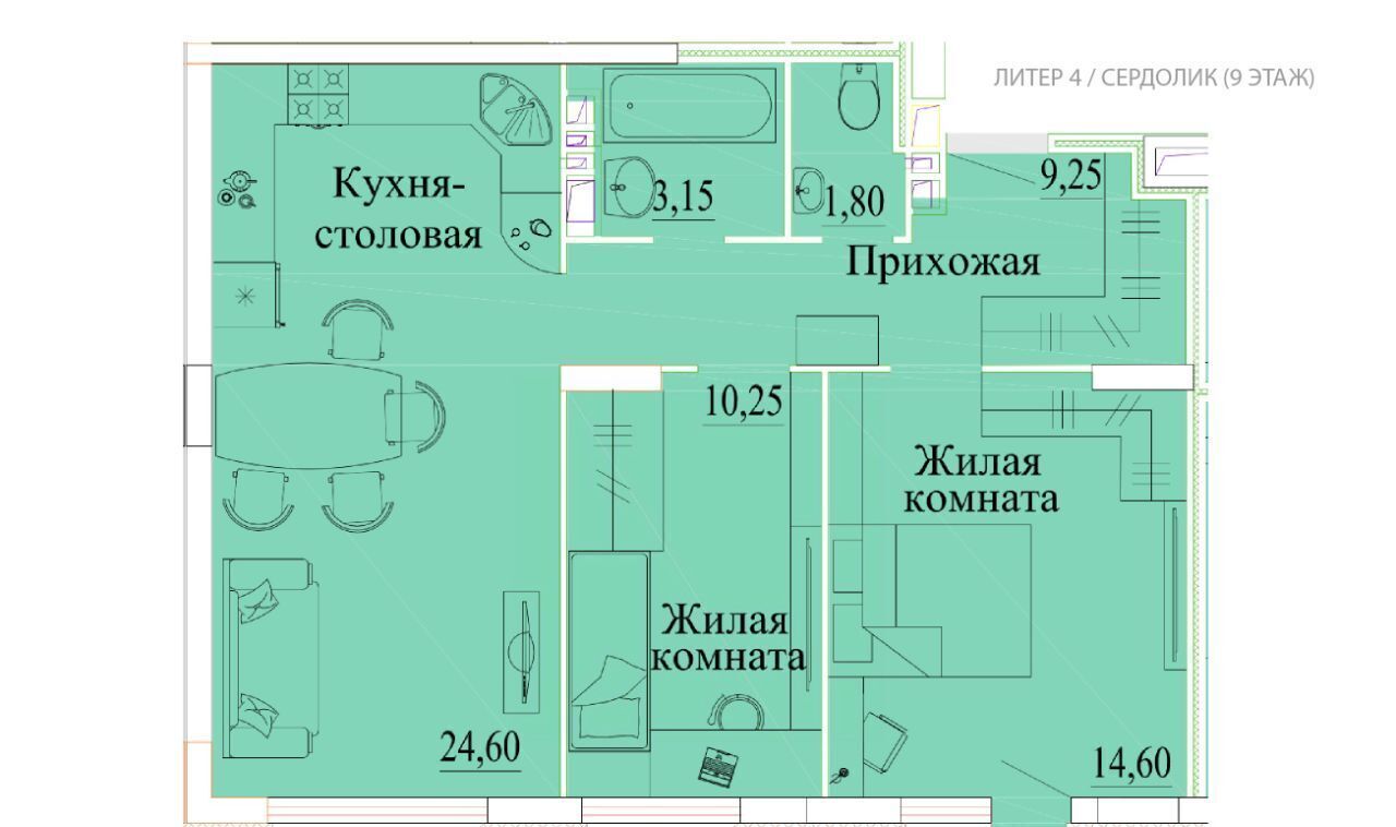 квартира г Иваново р-н Октябрьский микрорайон Самоцветы 4 фото 1
