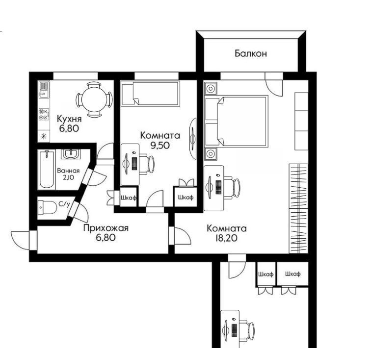 квартира г Краснодар р-н Карасунский ул Ставропольская 203 фото 9