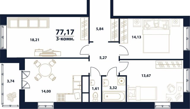 квартира Новый Город 17-й квартал ЖК Атмосфера 5 Город фото