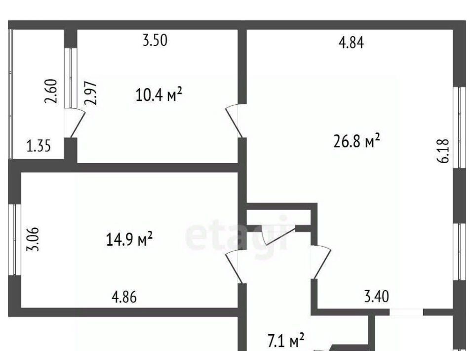 квартира г Череповец р-н Заягорбский ул Юбилейная 3 фото 2