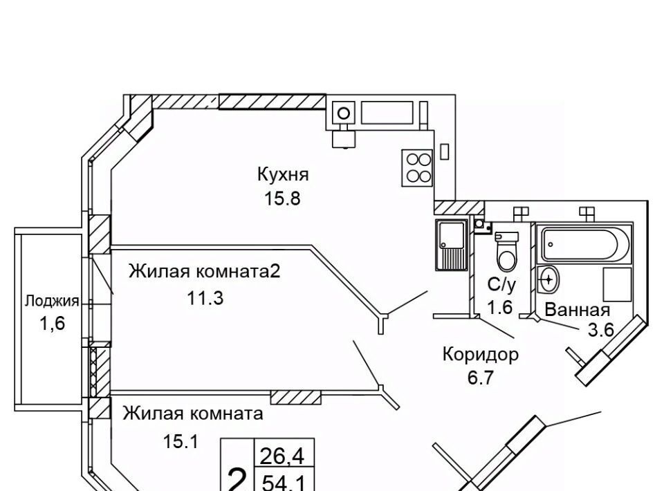 квартира г Волгоград р-н Кировский ул 70-летия Победы 21а фото 1