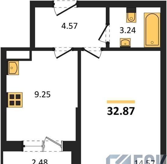 квартира г Воронеж р-н Коминтерновский ул Славы 9 ЖК Квартал 45 д. 7 фото 1