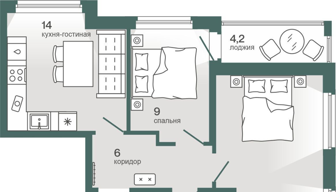 квартира г Тюмень р-н Калининский ул Игоря Комиссарова 21 фото 1