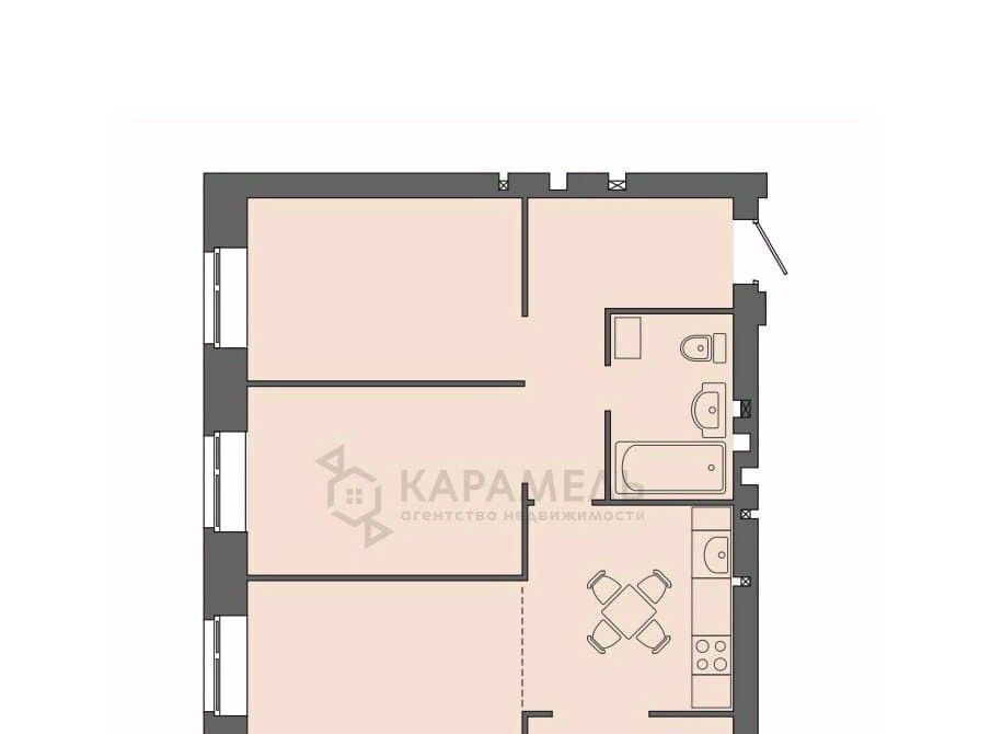 квартира г Волгоград р-н Тракторозаводский ул им. Дегтярева 19 фото 1