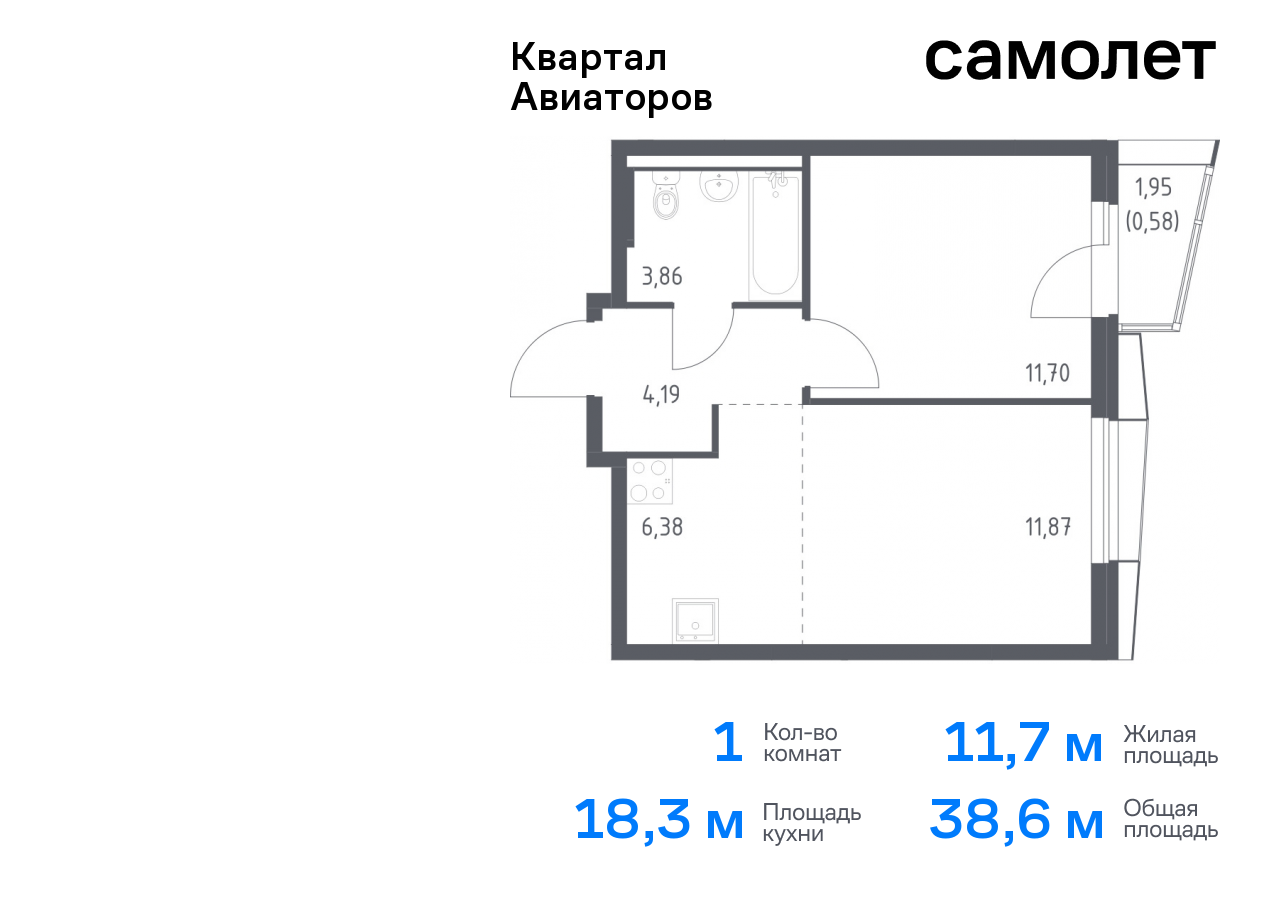 квартира г Балашиха жилой комплекс Квартал Авиаторов, к 8, Щелковское шоссе, Щелковская фото 1