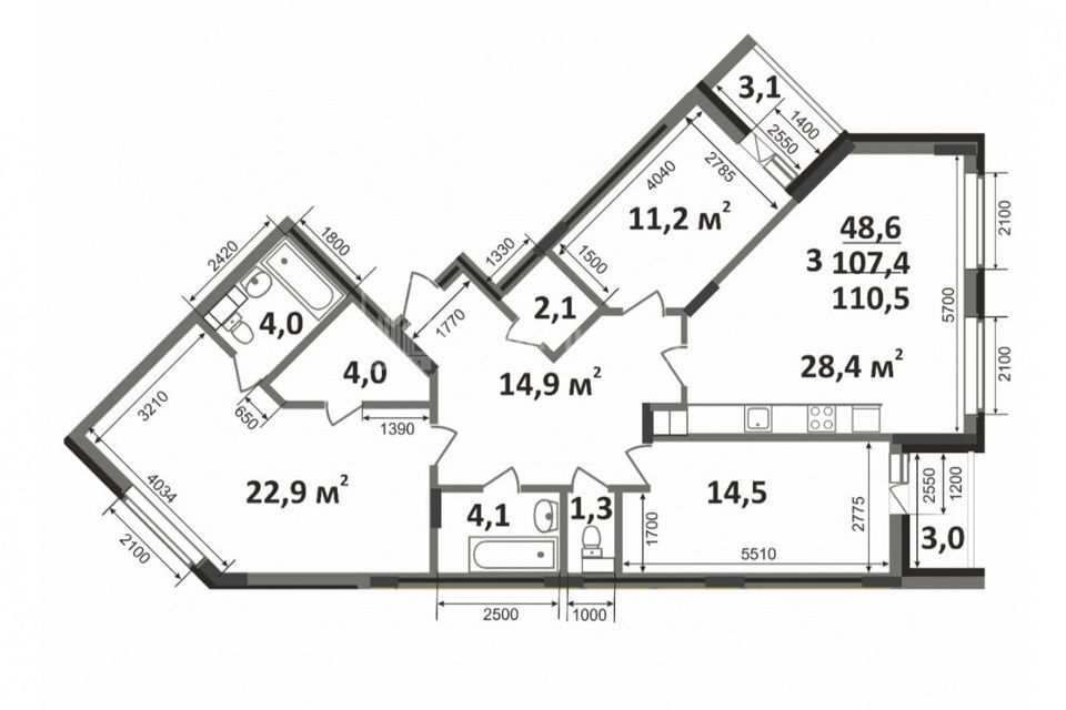 квартира г Ковров ул Комсомольская 1а Ковровский район фото 8