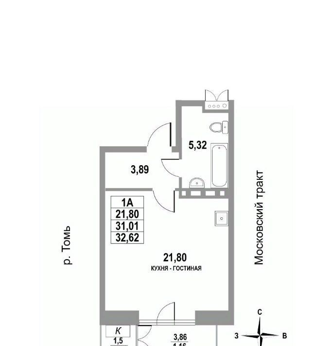 квартира г Томск р-н Кировский тракт Московский 109бк/3 фото 1