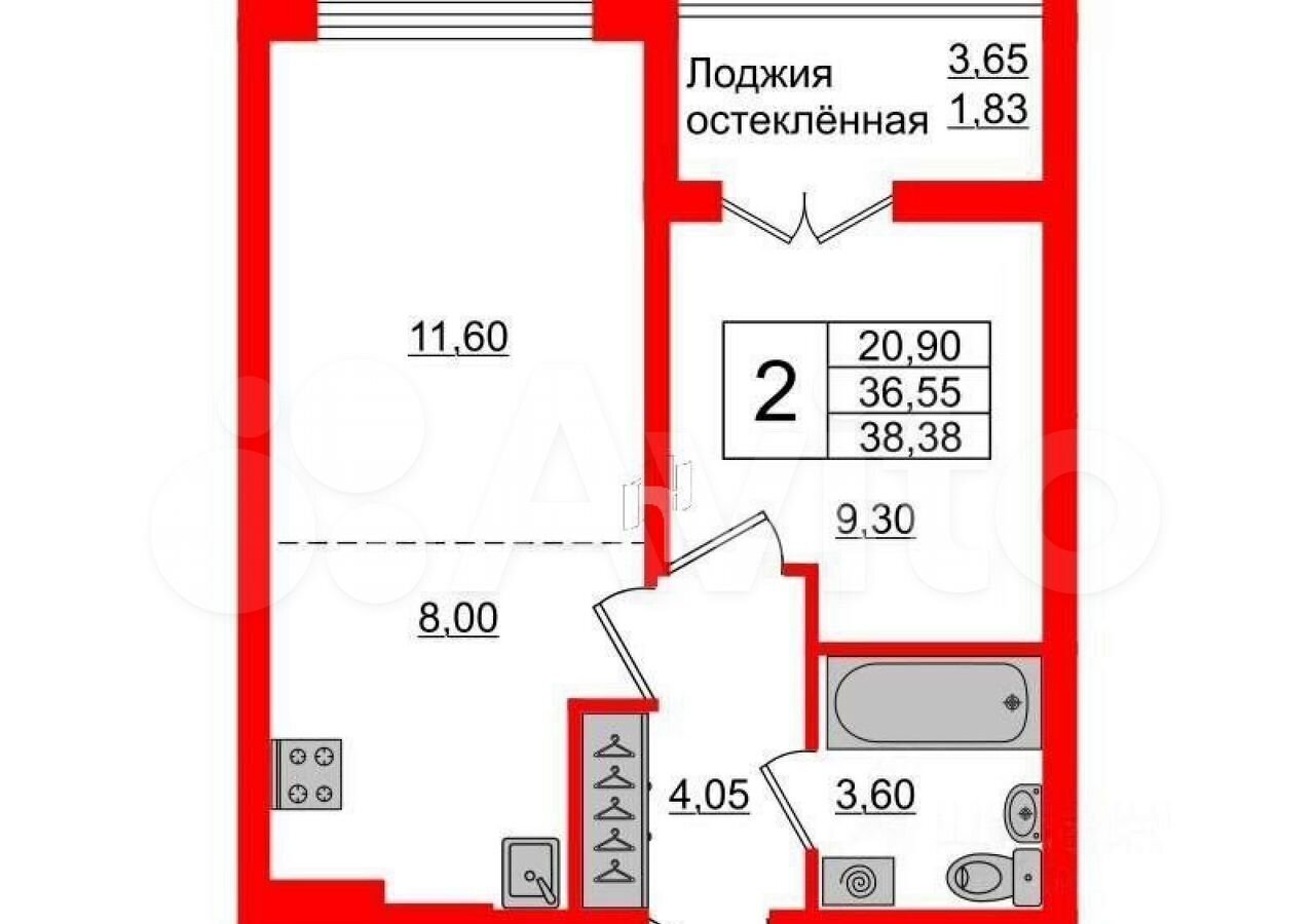 квартира г Калининград р-н Московский ул Крейсерская 2 фото 1