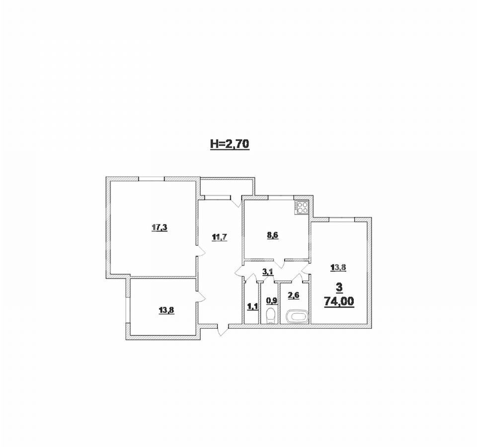 квартира г Калининград р-н Московский ул У.Громовой 111 фото 20