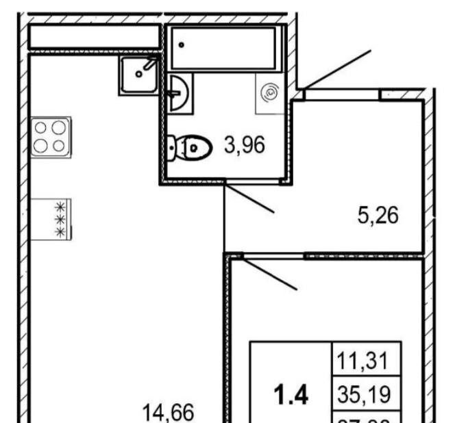 квартира р-н Всеволожский г Мурино ул Шоссе в Лаврики 53к/2 Девяткино фото 13