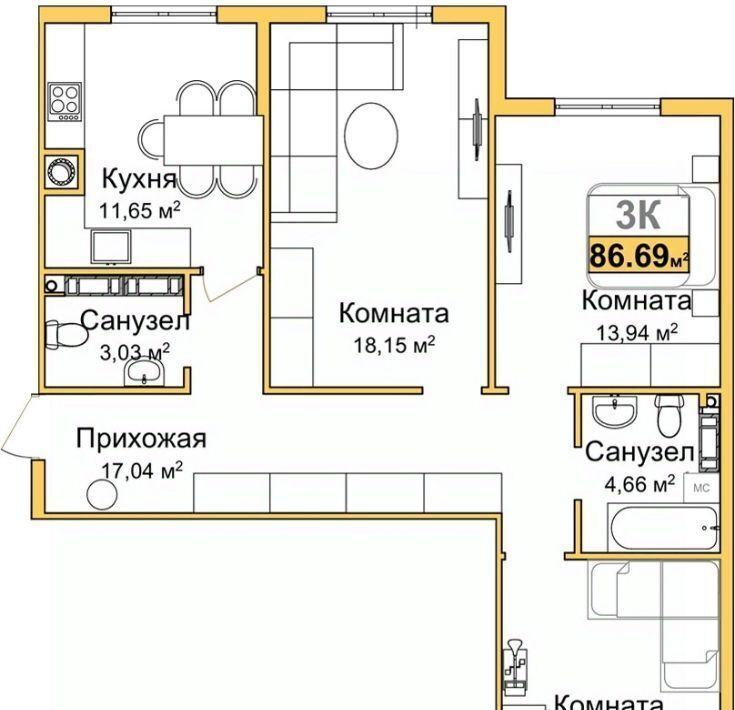 квартира г Симферополь р-н Центральный ул Батурина фото 1