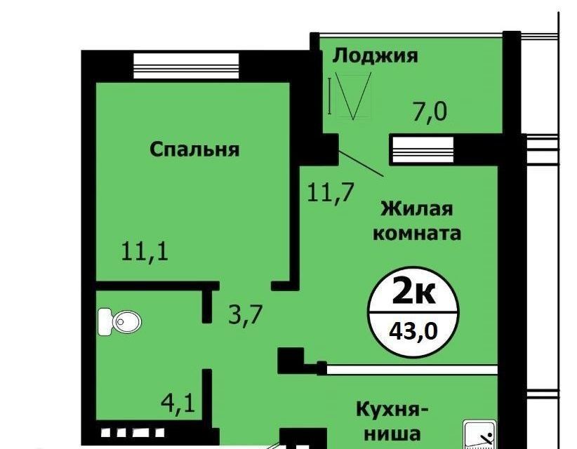 квартира г Красноярск р-н Свердловский ул Свердловская 6б городской округ Красноярск фото 8