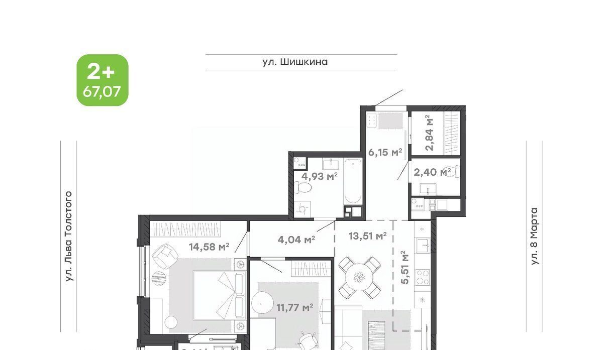 квартира г Ижевск р-н Индустриальный ул Шишкина 20к/1 фото 1