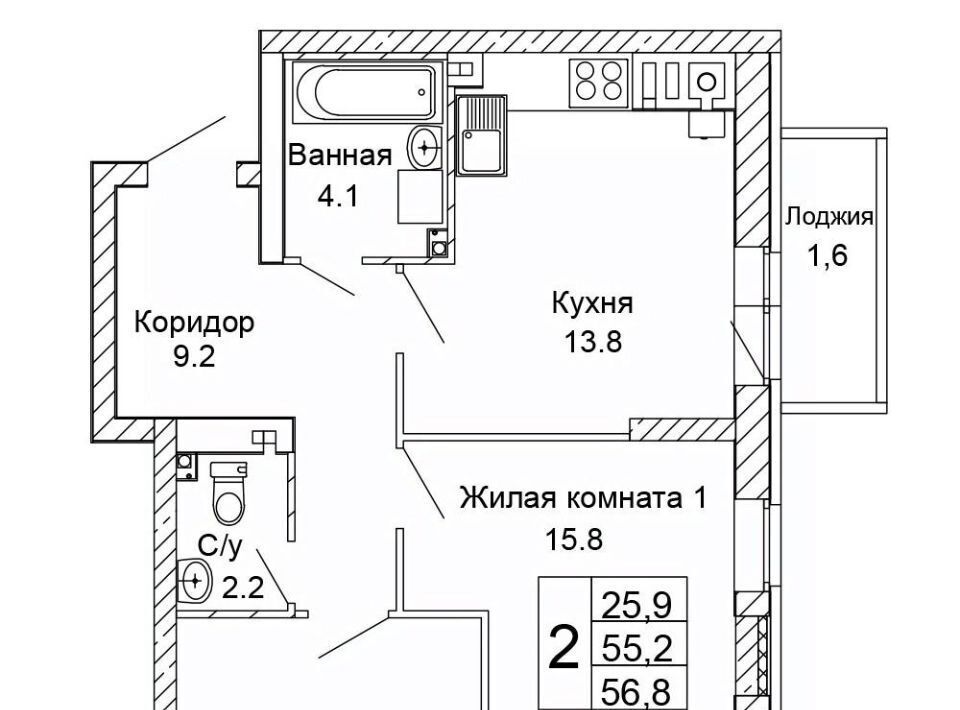 квартира г Волгоград р-н Кировский ул 70-летия Победы 21а фото 1