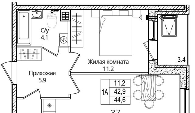 квартира д Борисовичи ул Дмитрия Яковлева 6 Завеличенская волость фото