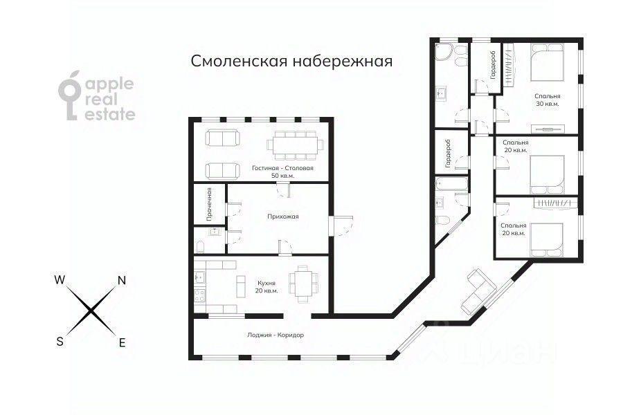 квартира г Москва наб Смоленская 5/13 Московская область фото 2