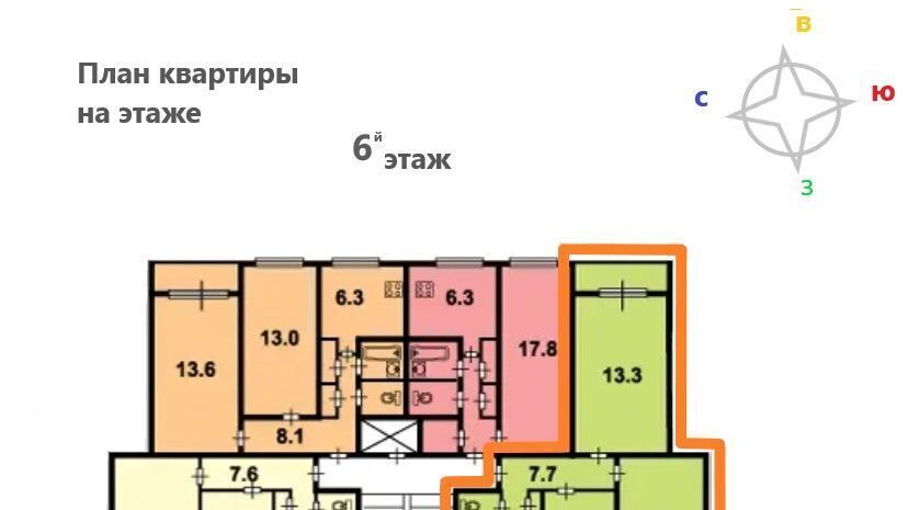 квартира г Санкт-Петербург метро Озерки пр-кт Луначарского 80к/2 округ Северный фото 9