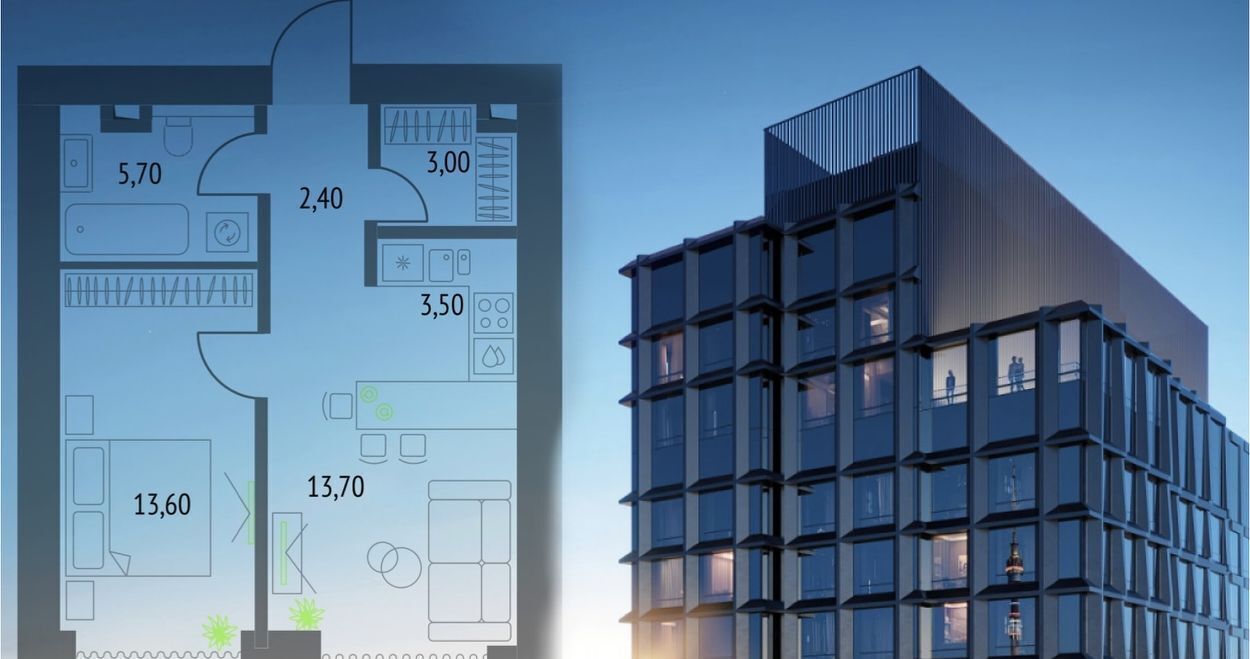 квартира г Москва метро Бутырская проезд Огородный 4с/1 Квартал небоскребов Upside Towers муниципальный округ Бутырский фото 1