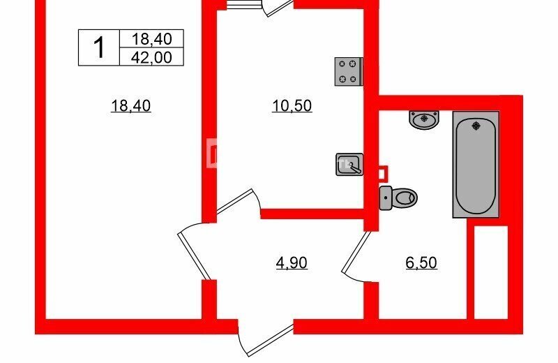 квартира г Санкт-Петербург метро Комендантский Проспект ул Лидии Зверевой 3к/1 округ Коломяги фото 22