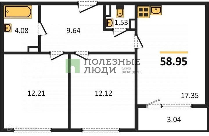 квартира г Воронеж р-н Коминтерновский б-р Победы 12/1 городской округ Воронеж фото 7