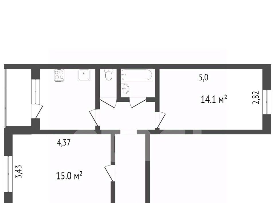 квартира г Сургут Железнодорожников ул Толстого 18 фото 2