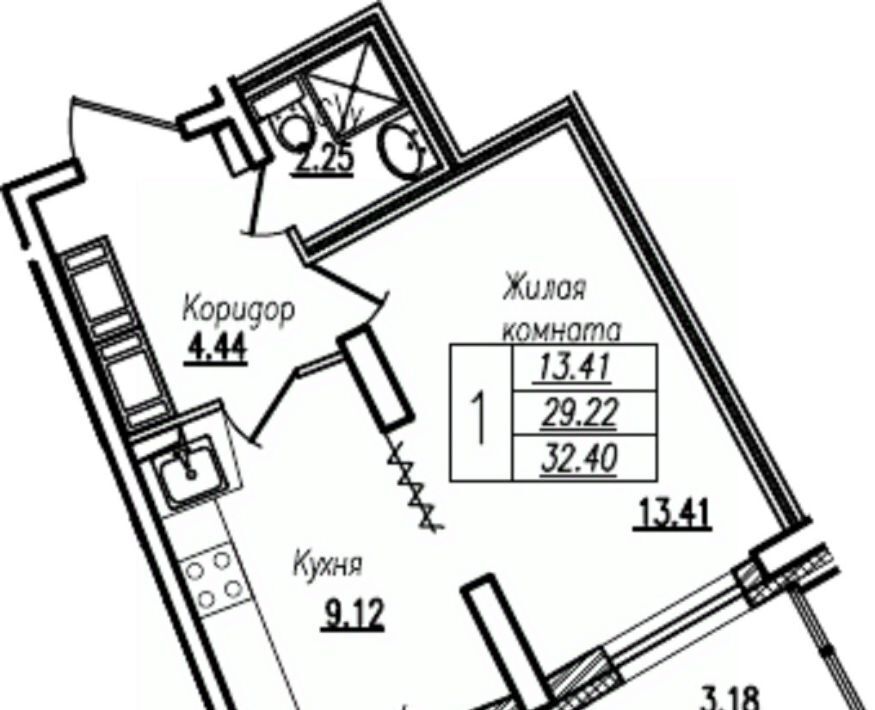 квартира г Санкт-Петербург метро Проспект Просвещения ул Кустодиева 5к/1 ЖК Байрон округ № 15 фото 1