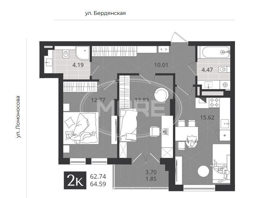 квартира г Калининград р-н Центральный ул Ломоносова 52 фото 10